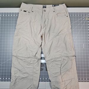 Kuhl Liberator Pants 34x32 Convertible Stealth Cargo Tan Khaki Hiking Outdoors